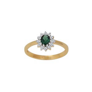 8kt. guld ring med grøn smaragd af Siersbøl 183 026SG3